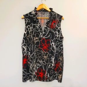 The LIMITED Black Floral V-neck Tank